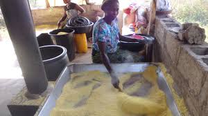 Frying or roasting garri